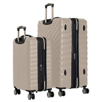 Kenneth Cole REACTION Madison Square Lightweight Hardside Chevron Expandable Spinner Luggage, Taupe, 2-Piece Set (20" & 28") - color: Taupe, size: 2-Piece Set (20" & 28")