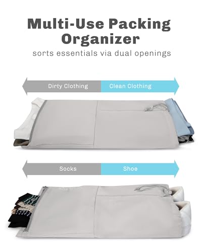 2 Set Compression Packing Cubes for Suitcases,Luggage,Travel Bag Organizer - color: Light Grey-2 PCS