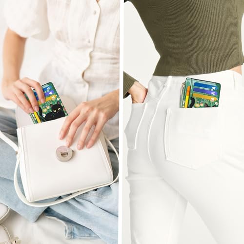 Tipmile Womens Credit Card Holder Wallet, Small Slim RFID Blocking Sleeve - color: Kitten