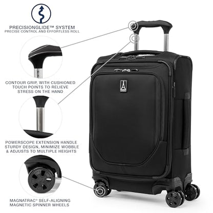 Travelpro Crew Classic Softside Carry-On Luggage, Black, 20-Inch - color: Black