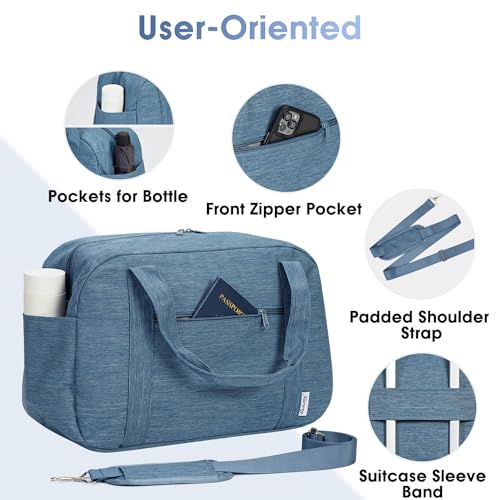 Narwey Carry on Duffle Bag Underseat for Airplane, Personal Item Travel Bag - color: B-Navy Blue, size: Small without laptop compartment