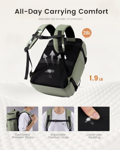 LOVEVOOK Travel Backpack for Women Men, 28L Personal Item Weekend Bag - color: Greige, size: 28L-3Pcs
