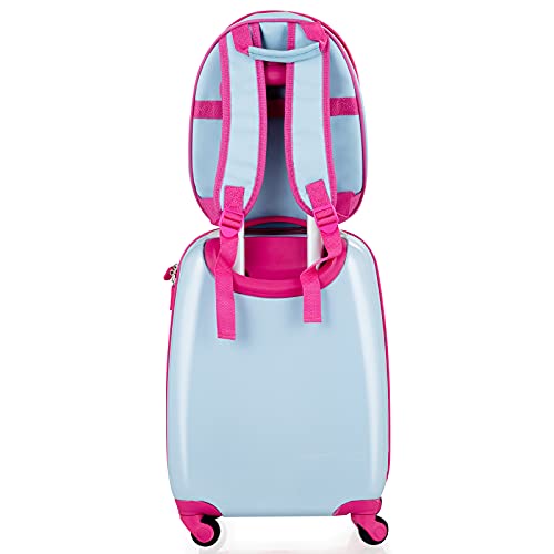 KOTEK Kids Carry On Luggage Set, 16" Hardside Rolling Suitcase with Spinner Wheels, Travel Rolling Luggage for Boys Girls (Deer) - color: Deer