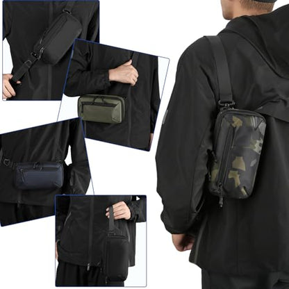 Crossbody Fanny Pack - 1.5L Small Sling Bag Water Resistant Handled Pouch with Adjustable Strap & D Ring for Travel Running Hiking EDC,Camo - color: Camo