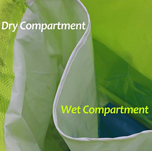 KIKIGOAL Dry Wet Separated Swimming Bag Portable Drawstring Backpack Waterproof Gym Sports Pool Beach Gear Bag - color: Green