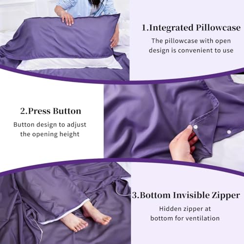 Sleeping Bag Liner, Compact Travel Sheets for Hotel Hostel - color: Grey Blue, size: 82.7" X 63"