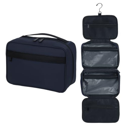 Toiletry Bag Men Women Hanging Foldable Cosmetic Organizer,Blue - color: Blue