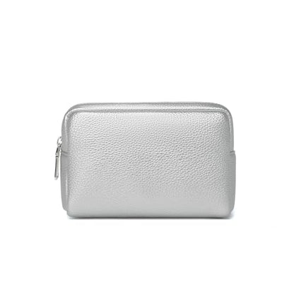 Makeup Bag for Purse Travel Cosmetic Bag (PU Pearl Silver) - color: Pearl Silver