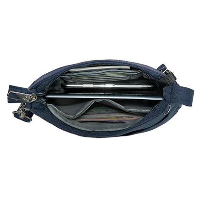 Travelon Anti-Theft Metro Saddle Crossbody - color: Navy Heather