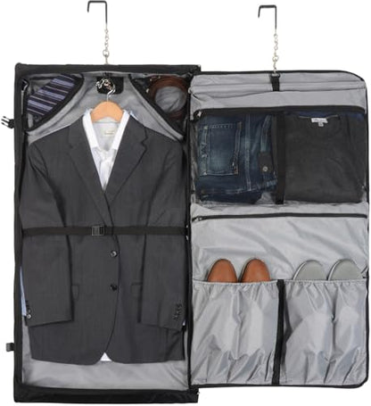 WallyBags Solutions 45" Premium Garment Bag with shoulder strap and pockets - size: 45-Inch