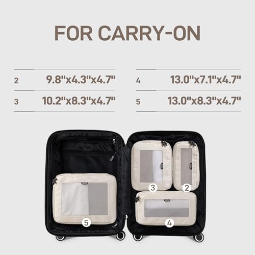 EPICKA TripCozy Compression Packing Cubes, 4 Set, Beige - color: Beige, size: Set of 4