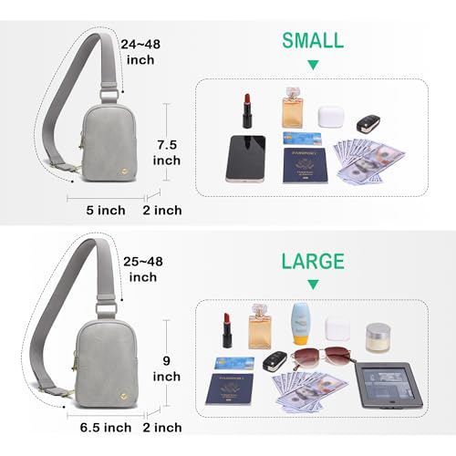 INICAT Anti Theft Crossbody Bag for Women, Small Sling Purse - color: Ash Grey, size: Small