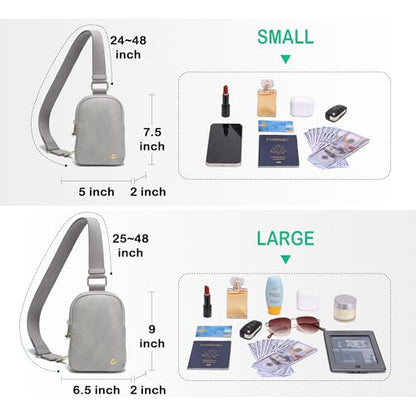 INICAT Anti Theft Crossbody Bag for Women, Small Sling Purse - color: Ash Grey, size: Small