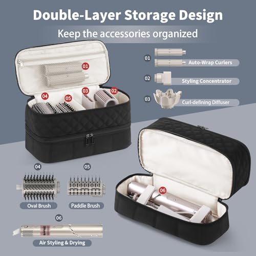 Hair Travel Carrying Case Compatible with Shark Flex Style/Dyson Airwrap - color: Black