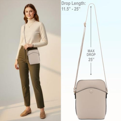 Solene Small Crossbody Bag with Gold Hardware, Mini Shoulder Purse with Adjustable Strap - color: Nude