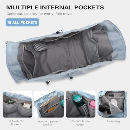 Everyday Convertible Backpack Tote Diaper Bag, 15 Pockets - color: Blue
