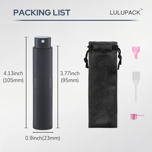 Lulupack Travel Perfume Bottle Refillable, 8ml Cologne Spray Atomizer, 6PCS - color: black