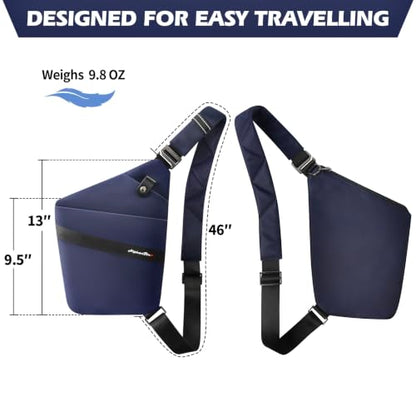 Anti-Theft Slim Crossbody Bag for Women & Men, Pickpocket Proof Sling For Travel - color: Navy