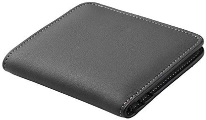 Toughergun Women’s Small Slim Leather Wallet with RFID Protection, Compact Bifold Mini Purse with Clear ID Window - color: 06 ReNapa Grey Deep