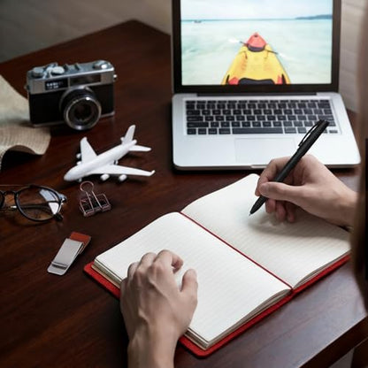 Traveling Refillable Leather Journal Notebook, Wine Red, A5 Size - color: Wine Red, size: A5 Size