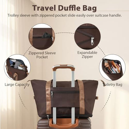 Merax 3-Piece Luggage Set, 20-Inch Carry-On Hardshell Suitcase with Wheels - color: Brown, size: 3-piece set (20-inch)