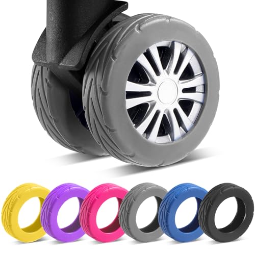 8Pcs Upgrade Luggage Wheel Covers, Travel Accessories (Grey) - color: Grey