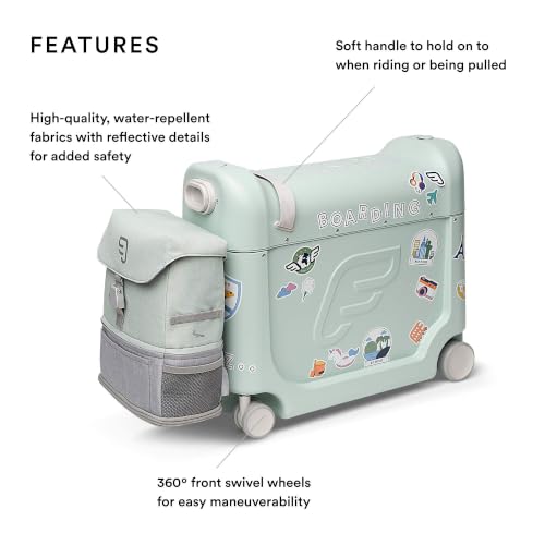 Stokke JetKids Travel Bundle, Midnight Grey - Includes BedBox Ride-On Suitcase & Backpack - Best for Kids 2-7 Years Old (Up to 77 lbs) - color: Midnight Grey