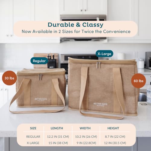 Nook Theory Reusable Insulated Grocery Bag - Leak Proof, X Large Cooler Bag - color: Black XL