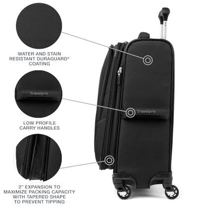 Travelpro Maxlite 5 Softside Carry-On Luggage Spinner, Black, 21-Inch - color: Black, size: Carry-on 21-Inch