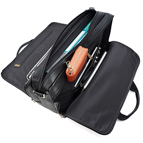 Polare Napa Leather 16" Business Briefcase Laptop Messenger Bag for Men