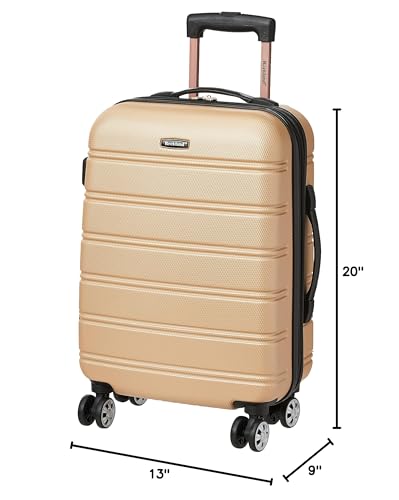 Rockland Melbourne Hardside Expandable Spinner Wheel Luggage, Carry-On 20", Champagne - color: Champagne, size: Carry-On 20"
