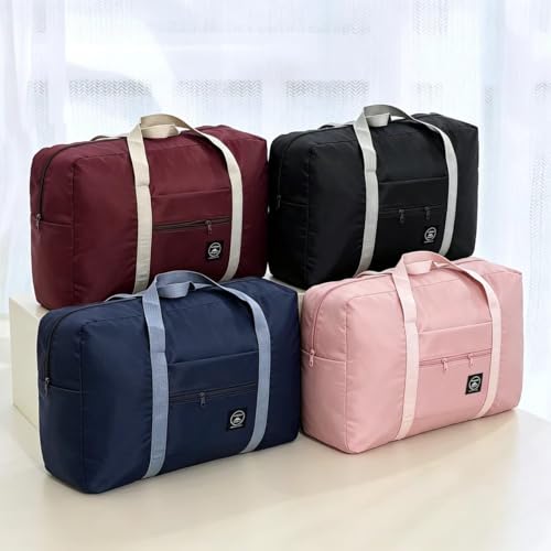5pcs Foldable Travel Duffel Bag, Lightweight Waterproof Carry,5Colors - color: Red,Black,Pink,Blue,Sky Blue