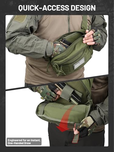 Tactical Fanny Pack with Gun Holster, CCW Waist Bag for Men - color: Green