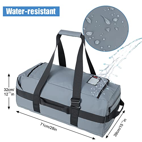 MIER 40L/60L/90L Water Resistant Backpack Duffel, Heavy Duty Duffle Bags - color: Gray, size: 90l