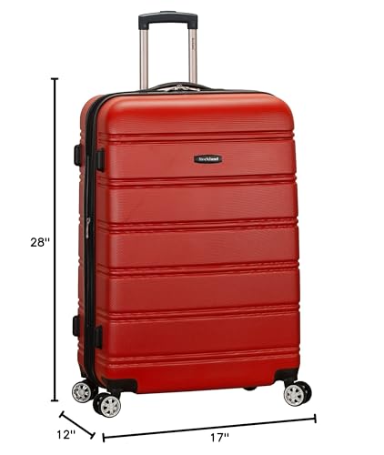 Rockland Melbourne Hardside Expandable Spinner Wheel Luggage, Checked Large 28", Red - color: Red, size: Checked Large 28"