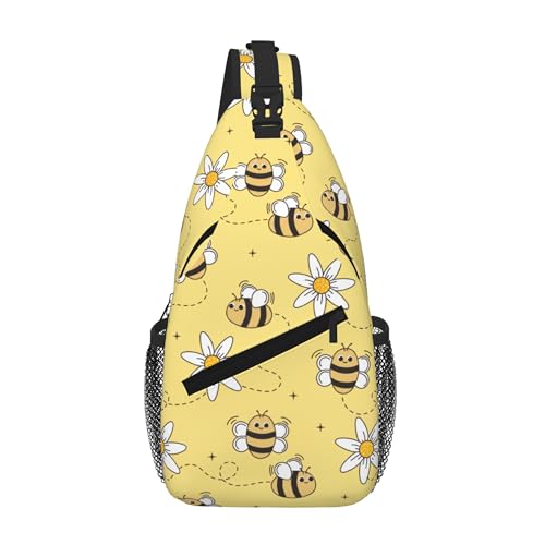 Women's Hiking Daypack Sling Bag Crossbody Backpack - Bee | Polyester,10L, Lightweight, Anti-Theft, Water Resistant - color: Bee