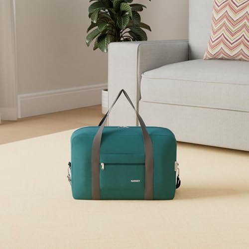 Narway Personal Item Travel Bag, Carry on Foldable Duffle Bag for Women Men - color: ZA-Thick Teal