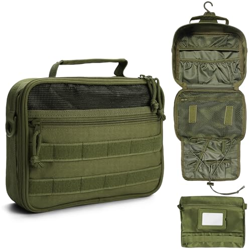 Toiletry Bag for Men Travel Tactical Hanging Dopp Kit Shaving Hygiene Bag - color: Green