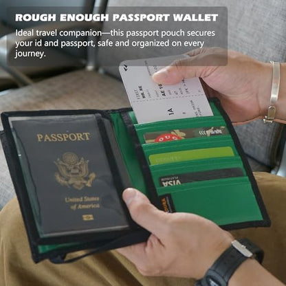 Rough Enough RFID Passport Holder, Slim Travel Wallet for Family, Camo - color: Camo