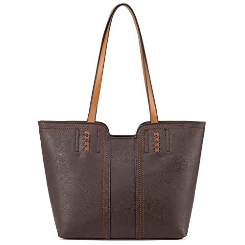 Montana West Tote Bag for Women Top Handle Satchel Purse - color: Dark Coffee