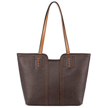 Montana West Tote Bag for Women Top Handle Satchel Purse - color: Dark Coffee