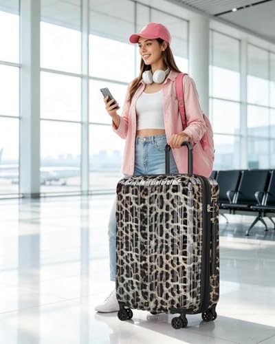 Carry on Luggage, Expandable 20 Inch Hard Shell Suitcase with Spinner Wheels TSA Lock, Lightweight Travel Carry on Suitcases - color: Leopard, size: carry-on 20-inch