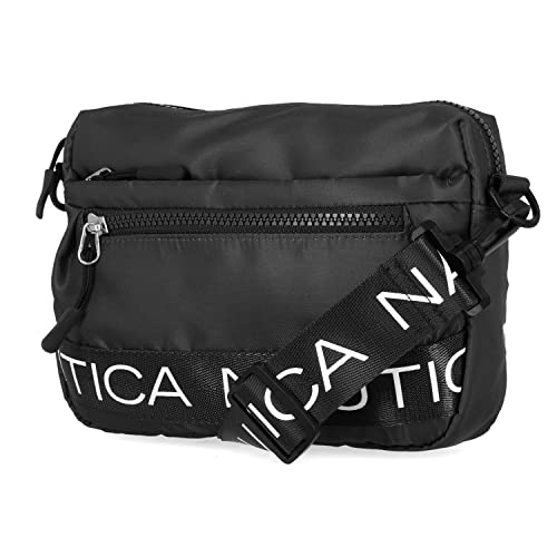 Nautica Nylon Bean crossbody/Belt Bag adjustable shoulder strap - color: Black