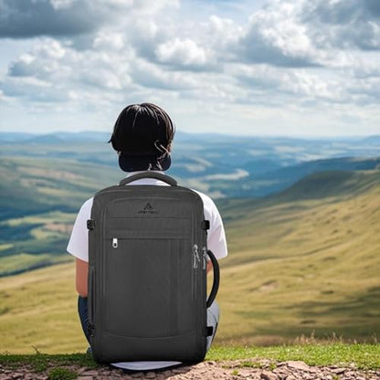 AREYTECO 55L Extra Large Travel Laptop Backpack,Carry On Backpack for Men - color: Black, size: 18.4 Inch (22''x14''x11'')