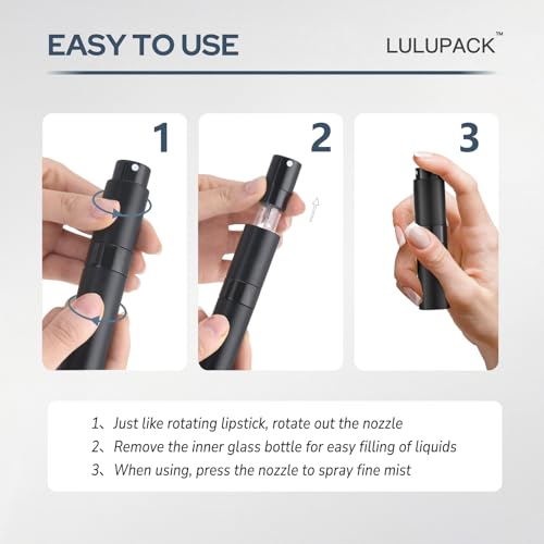 Lulupack Travel Perfume Bottle Refillable, 8ml Cologne Spray Atomizer, 6PCS - color: 6color-2