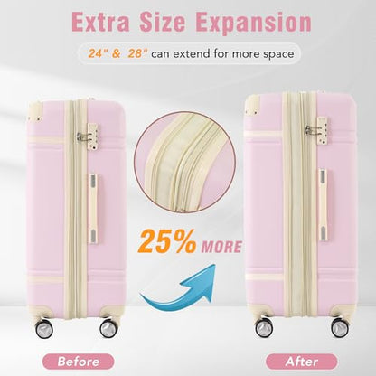 Carry on Luggage with Wheels 4 Piece Hardshell Suitcase Set Spinner,A6 - color: A6