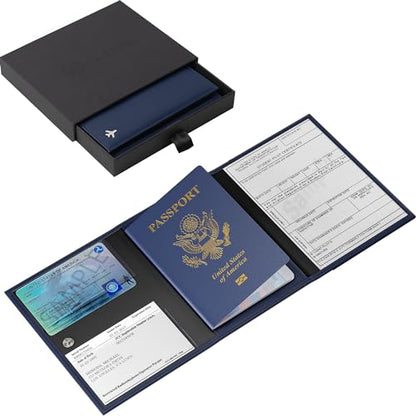 V1 Real Leather, Pilot document holder, Pilot wallet, RFID-Blocking, Travel Wallet, Stylish Travel Companion for Aviation Professionals (Classic, Blue) - color: Blue