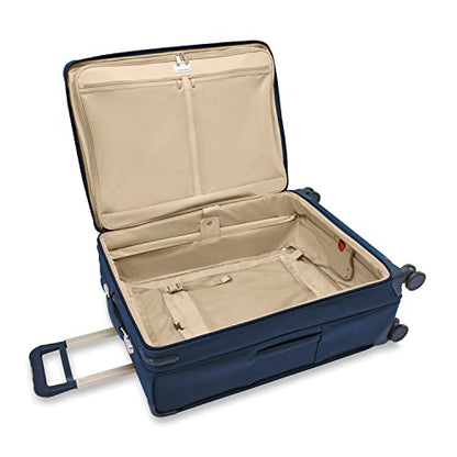 Briggs & Riley Baseline Large Expandable Softside Spinner Luggage, Navy - color: Navy, size: 29" Checked