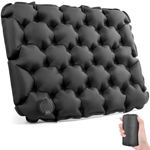 Inflatable Seat Cushion Portable Lightweight Stadium Seat Pad - color: Grey
