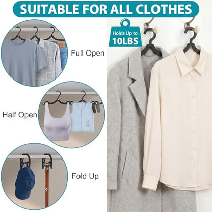 15 Pcs Travel Hangers Foldable Hangers Portable Cruise Ship Essentials 2026 - color: Black